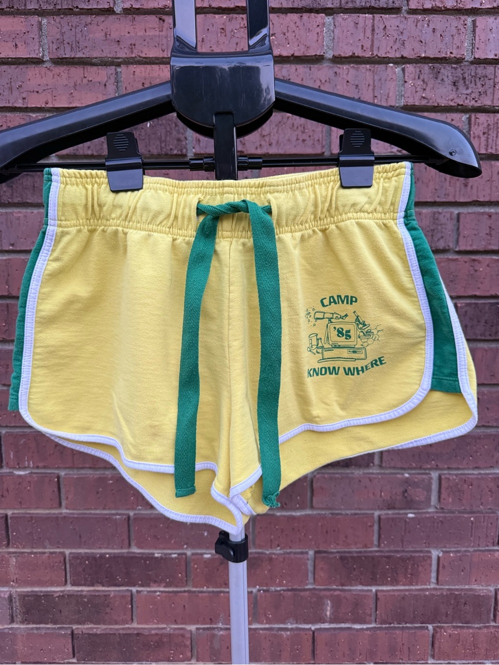 Stranger Things 3 Camp Know Where Shorts Size Small Hot Topic Yellow Green Retro